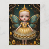 Schattigee gele maïsfee briefkaart (Voorkant)