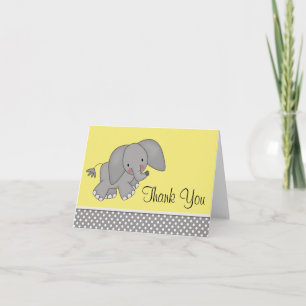 Schattigee gele olifant dank u kaarten
