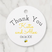 Schattigee gele ouders om bij te zijn bedankjes labels (Achterkant)