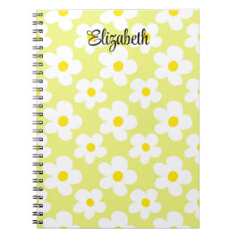 Schattigee gele retro madeliefjes girly journaling notitieboek