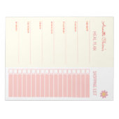 Schattigee Gele & Roze Maaltijdplanner en boodscha Notitieblok (Voorkant)