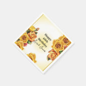 Schattigee gele rozen 40e verjaardag servet (Hoek)