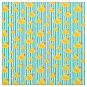 Schattigee Gele Rubber Ducks Gestreepte Badtijd Pa Stof (Swatch)