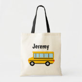 Schattigee gele schoolbus tekenen kinderen canvas  tote bag (Voorkant)