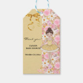 Schattigee Gele Tutu Ballerina Vlinders Baby showe Cadeaulabel (Voorkant)