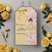 Schattigee Gele Tutu Ballerina Vlinders Baby showe Cadeaulabel