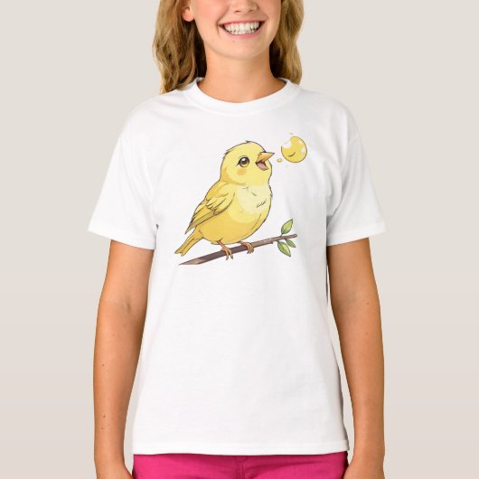 Schattigee gele vogel t-shirt (Voorkant)