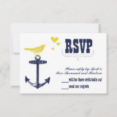 Schattigee gele vogelmarine anker RSVP (Voorkant)