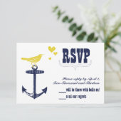 Schattigee gele vogelmarine anker RSVP (Staand voorkant)