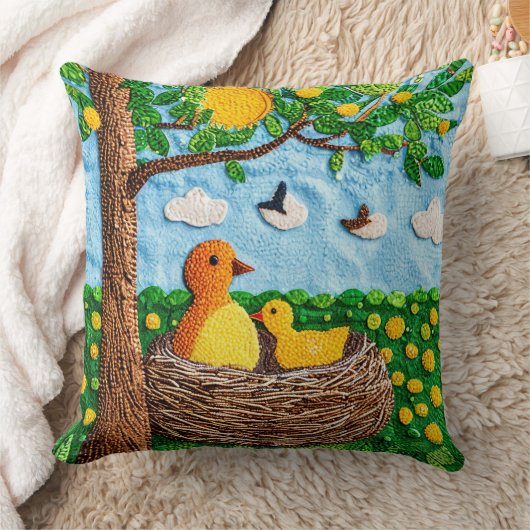 Schattigee gele vogels kussen (Deken)