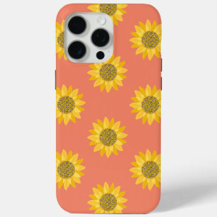 Schattigee gele zonnebloem bloemige Moederdag iPhone 15 Pro Max Hoesje