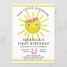 Schattigee Gele Zonneschijn 1e Verjaardagsfeest