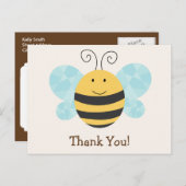 Schattigee Gele & Zwarte bij Dank u Briefkaart (Voorkant / Achterkant)