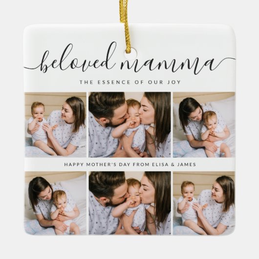 Schattigee Geliefde Mamma Moeder Moederdag Fotocol Keramisch Ornament (Voorkant)