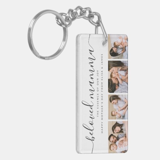 Schattigee Geliefde Mamma Moeder Moederdag Fotocol Sleutelhanger (Voorkant Links)