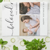 Schattigee Geliefde Mamma Moeder Moederdag Fotocol Theedoek (Gevouwen)