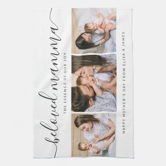 Schattigee Geliefde Mamma Moeder Moederdag Fotocol Theedoek (Verticaal)