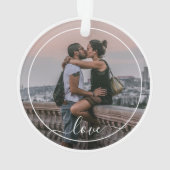 Schattigee geliefden paar Afbeelding eenvoudige li Ornament (achterkant)