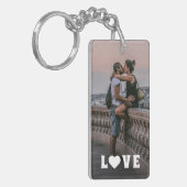 Schattigee geliefden paar Afbeelding eenvoudige li Sleutelhanger (Voorkant Links)