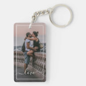 Schattigee geliefden paar Afbeelding eenvoudige li Sleutelhanger (achterkant)