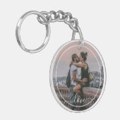 Schattigee geliefden paar Afbeelding eenvoudige li Sleutelhanger (Voorkant Links)