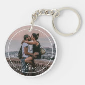 Schattigee geliefden paar Afbeelding eenvoudige li Sleutelhanger (Achterkant)