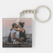 Schattigee geliefden paar Afbeelding eenvoudige li Sleutelhanger (Achterkant)