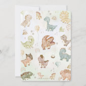 Schattigee gelukkige dinosaurussen 2de Verjaardag Kaart (Achterkant)