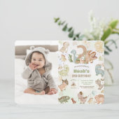 Schattigee gelukkige dinosaurussen 2e tweede verja kaart (Staand voorkant)