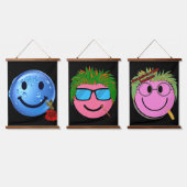 SCHATTIGEE GELUKKIGE MENSEN! HANGEND WANDKLEED (Driedubbel)