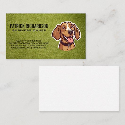 Schattigee gelukkige puppy | hondentraining visitekaartje (Voorkant / Achterkant)