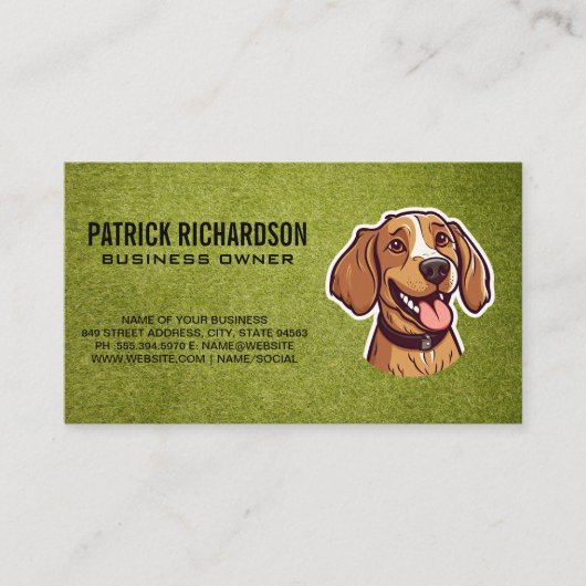 Schattigee gelukkige puppy | hondentraining visitekaartje (Voorkant)