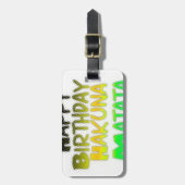 Schattigee Gelukkige Verjaardag Hakunamatata Inspi Bagagelabel (Voorkant verticaal)