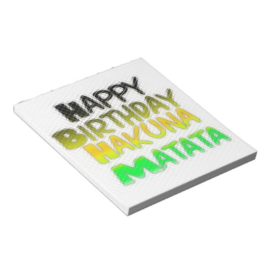 Schattigee Gelukkige Verjaardag Hakunamatata Inspi Notitieblok (Schuin)