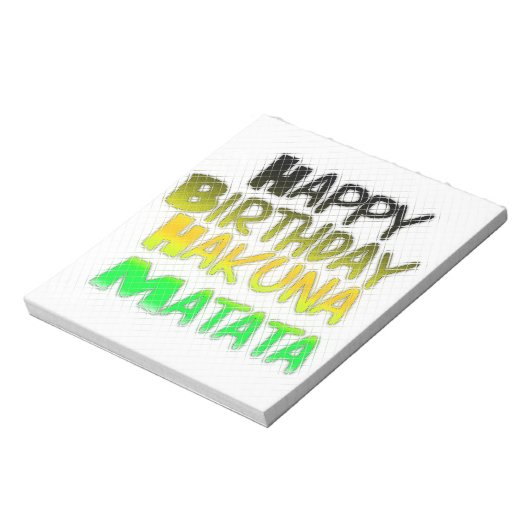 Schattigee Gelukkige Verjaardag Hakunamatata Inspi Notitieblok (Linkerzijde)