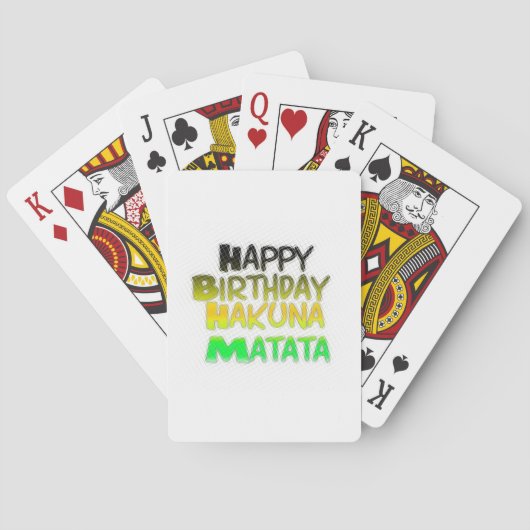 Schattigee Gelukkige Verjaardag Hakunamatata Inspi Pokerkaarten (Achterkant)