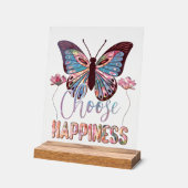 Schattigee geluksinspiratie vlinder acryl bord (Hoek)