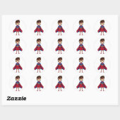Schattigee gemaskerde superheld meisje Sticker (Vel)