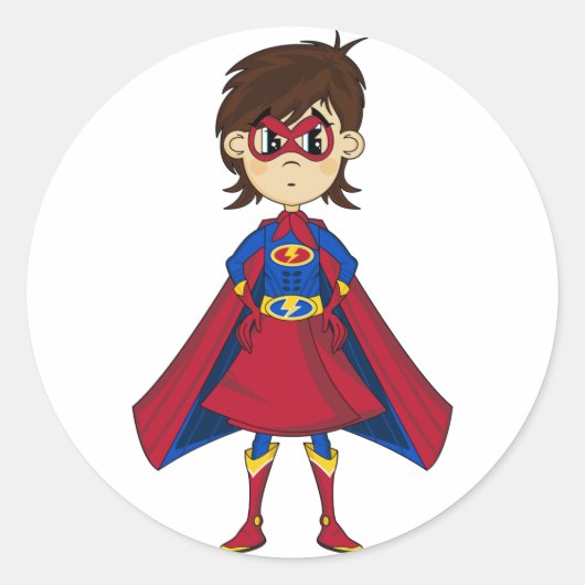 Schattigee gemaskerde superheld meisje Sticker (Voorkant)