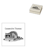 Schattigee  gemaskerde wasbeer naam rubberstempel (Gestempeld)