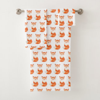 Schattigee gember fox cartoon illustratie bad handdoek