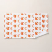 Schattigee gember fox cartoon illustratie bad handdoek (Handdoek)