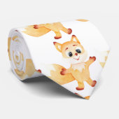 Schattigee gember fox cartoon illustratie stropdas (Opgerold)