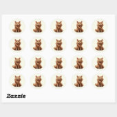 Schattigee gemberkat kawaii kittens, huisdieren en ronde sticker (Vel)