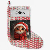 Schattigee gemberkat, kerst, Gepersonaliseerd met Kleine Kerstsok (Voorkant)