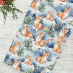 Schattigee gemberkatten in sneeuw  feestelijke chi sjaal<br><div class="desc">Deze  sjaal is een ideale keuze voor kattenliefhebbers tijdens de kerstperiode. De lichtgewicht chiffon sjaal is patterend met schattige gemberkatten in de wintersneeuw,  in een waterverf stijl. Een leuke katachtige thema accessoire voor de feestelijke seizoen.</div>