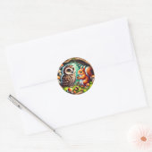 Schattigee gemengde bosdieren ronde sticker (Envelop)