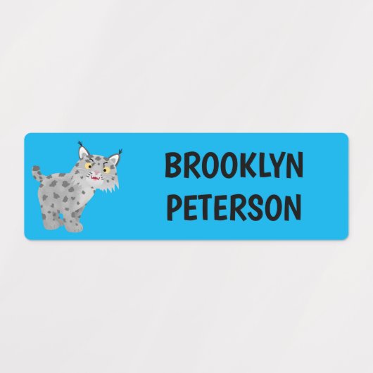 Schattigee gemiddelde Bobcat Lynx gepersonaliseerd Labels (Design 2)