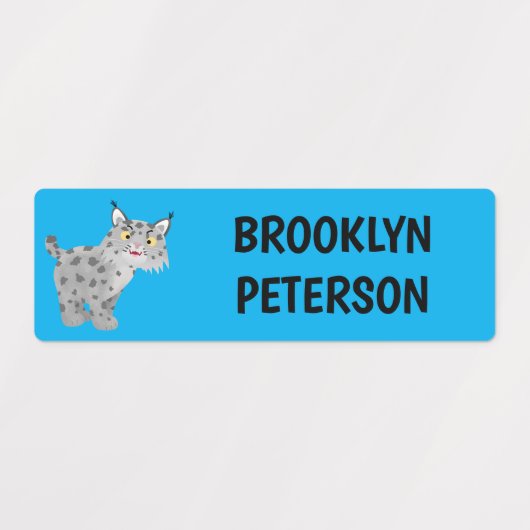 Schattigee gemiddelde Bobcat Lynx gepersonaliseerd Labels (Design 1)