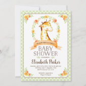 Schattigee Genderneutrale Giraffe Baby shower Uitn Kaart (Voorkant)